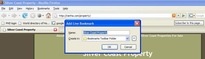 Add Silver Coast Property in Firefox